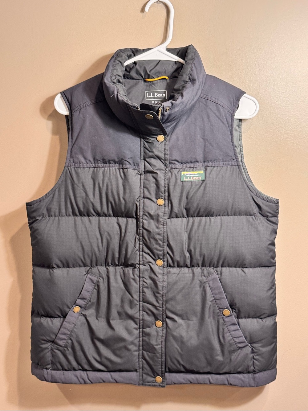 L.L. Bean Dark Gray Quilted Down Vest